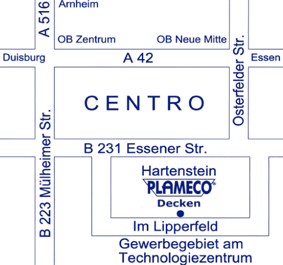 Anfahrt PLAMECO Oberhausen Hartenstein